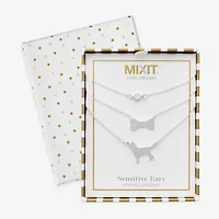 Mixit Womens Cubic Zirconia Hypoallergenic 3-pc. Necklace Set