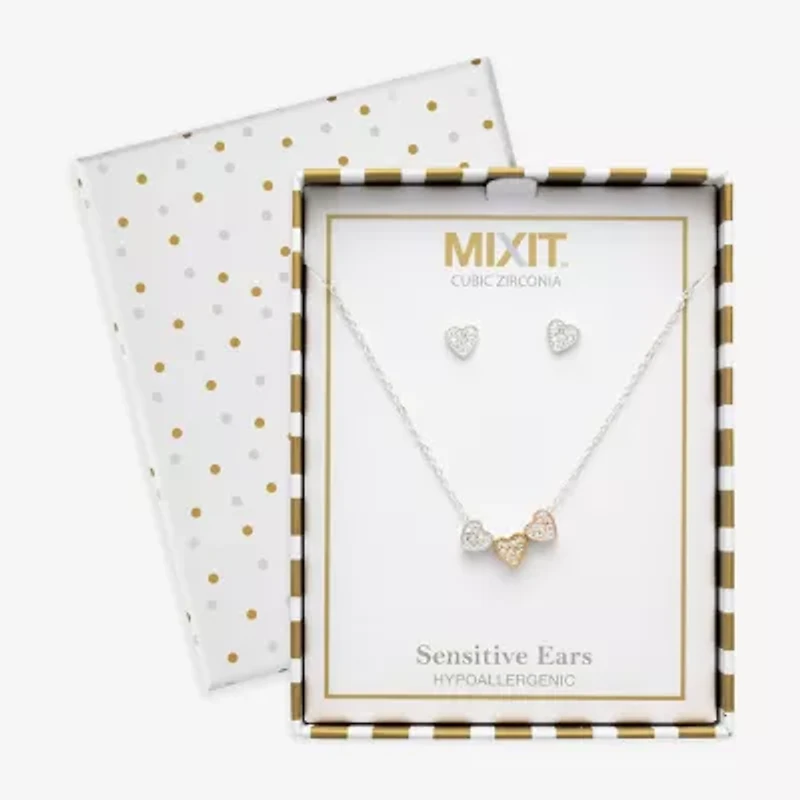 Mixit Womens Heart Hypoallergenic 2-pc. Jewelry Set