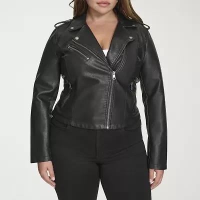 Levi's Womens Faux Leather Midweight Motorcycle Jacket