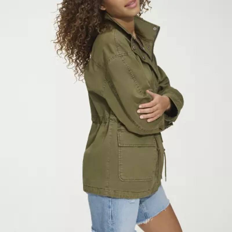 Levi's Womens Drawstring Waist Wind Resistant Midweight Anorak