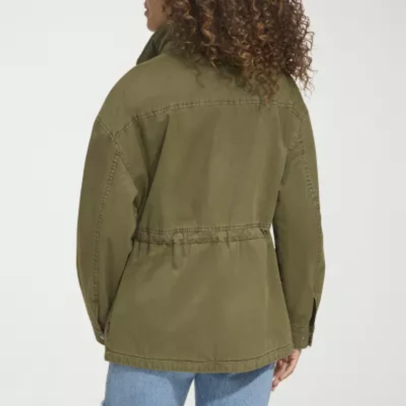 Levi's Womens Drawstring Waist Wind Resistant Midweight Anorak