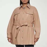 Levi's® Womens Faux Leather Belted Water Resistant Midweight Plus Jacket