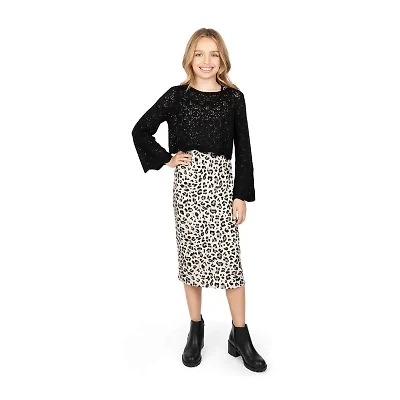 Speechless Big Kid Girls Sleeveless Leopard Dress Set