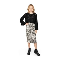 Speechless Big Kid Girls Sleeveless Leopard Dress Set