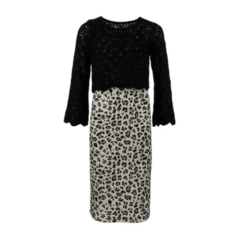 Speechless Big Kid Girls Sleeveless Leopard Dress Set