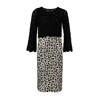 Speechless Big Kid Girls Sleeveless Leopard Dress Set