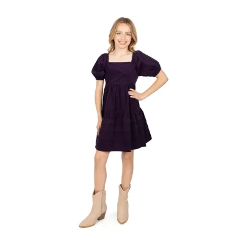 Speechless Big Kid Girls Short Sleeve A-Line Dress