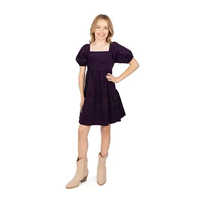 Speechless Big Kid Girls Short Sleeve A-Line Dress