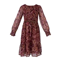Speechless Big Kid Girls Belted Long Sleeve A-Line Dress