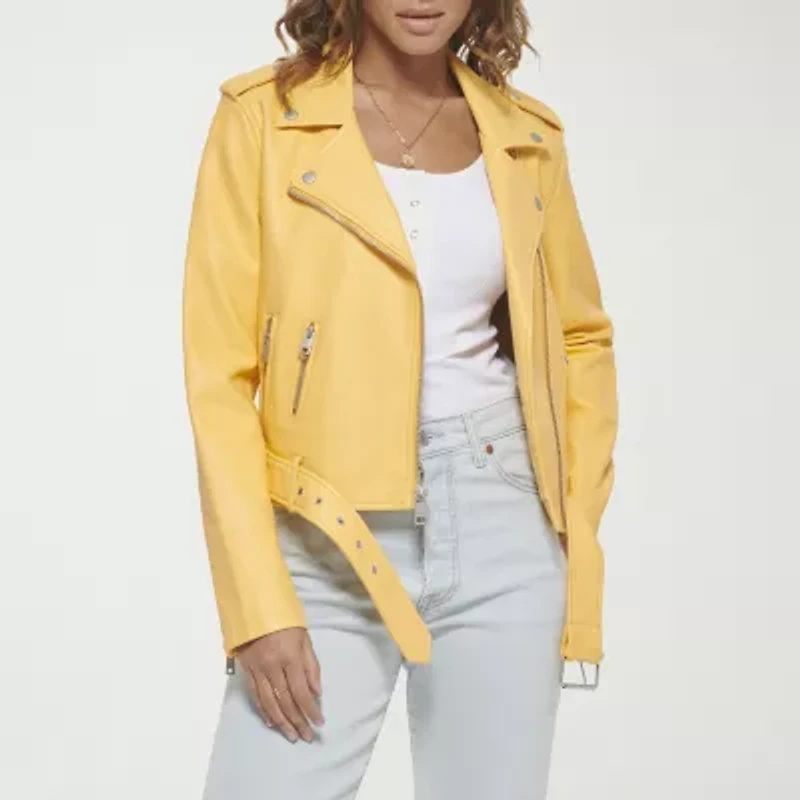 Levi's® Womens Faux Leather Belted Midweight Motorcycle Jacket