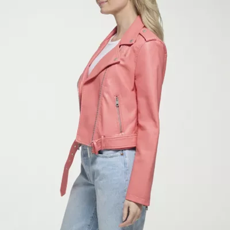 Levi's® Womens Faux Leather Belted Midweight Motorcycle Jacket