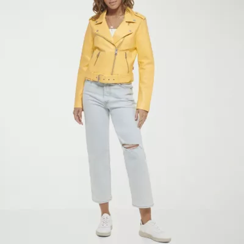 Levi's® Womens Faux Leather Belted Midweight Motorcycle Jacket