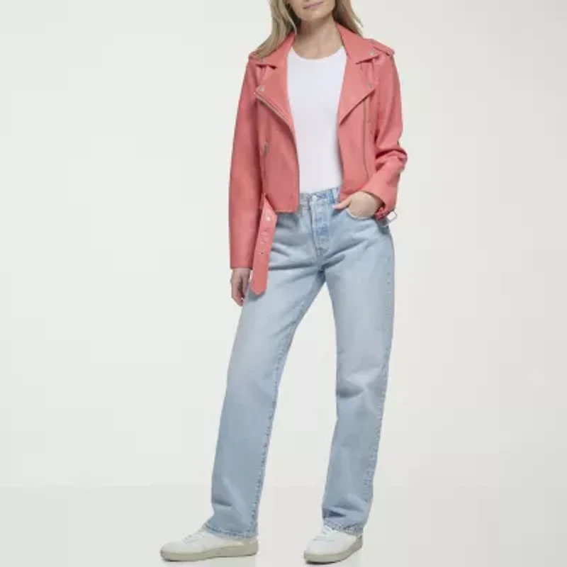 Levi's® Womens Faux Leather Belted Midweight Motorcycle Jacket