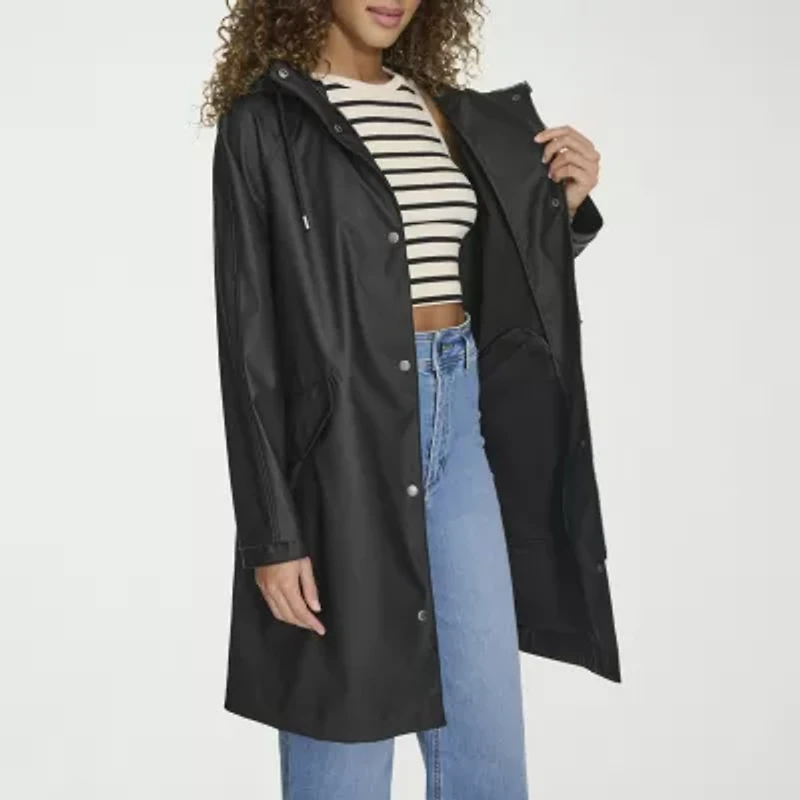 Levi's® Womens Hooded Water Resistant Midweight Raincoat