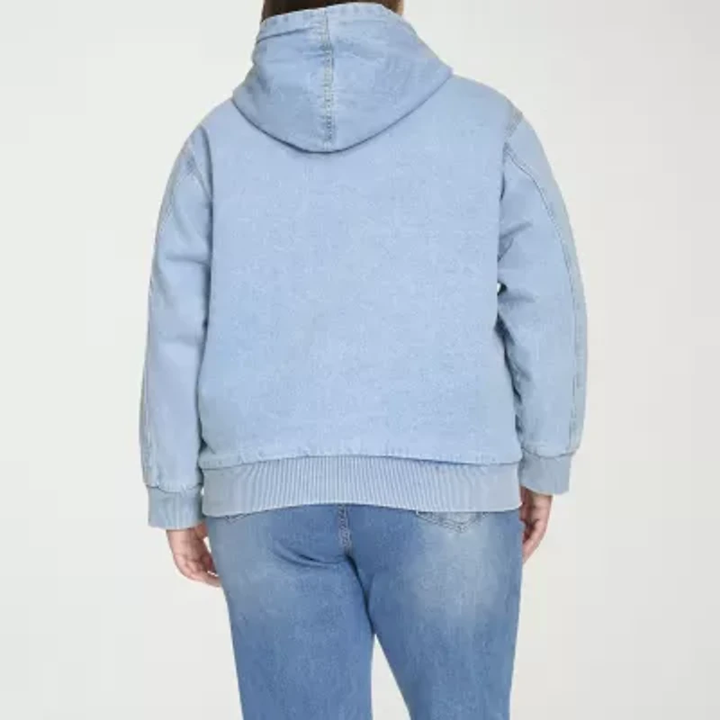 Levi's® Womens Plus Denim Hooded Midweight Bomber Jacket