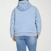 Levi's® Womens Plus Denim Hooded Midweight Bomber Jacket