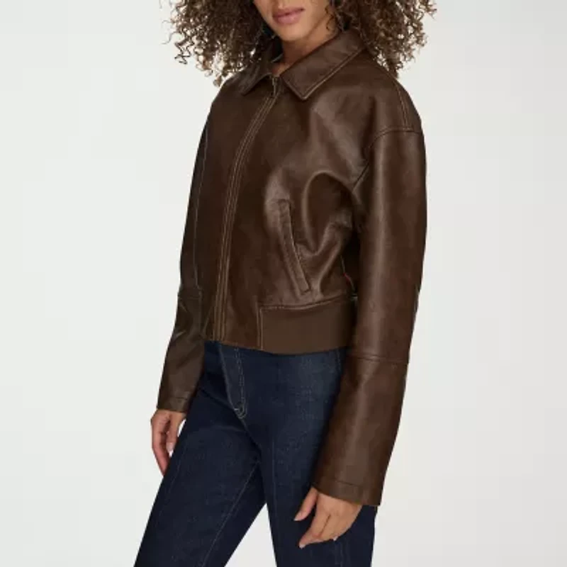 Levi's Womens Faux Leather Midweight Bomber Jacket