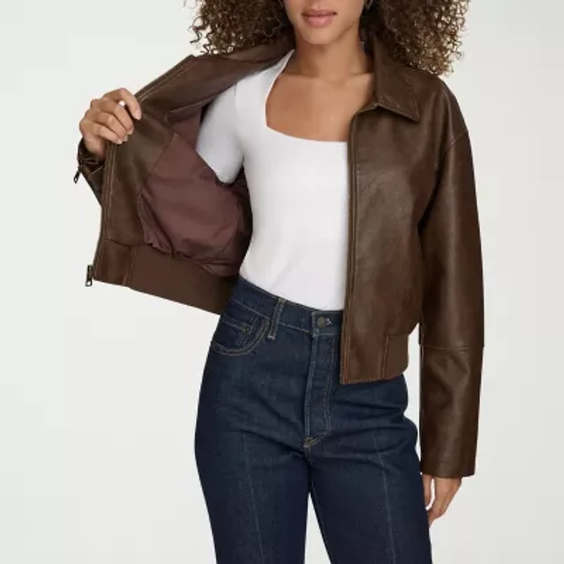 Levi's® Womens Faux Leather Midweight Bomber Jacket