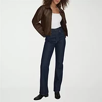 Levi's Womens Faux Leather Wind Resistant Midweight Bomber Jacket
