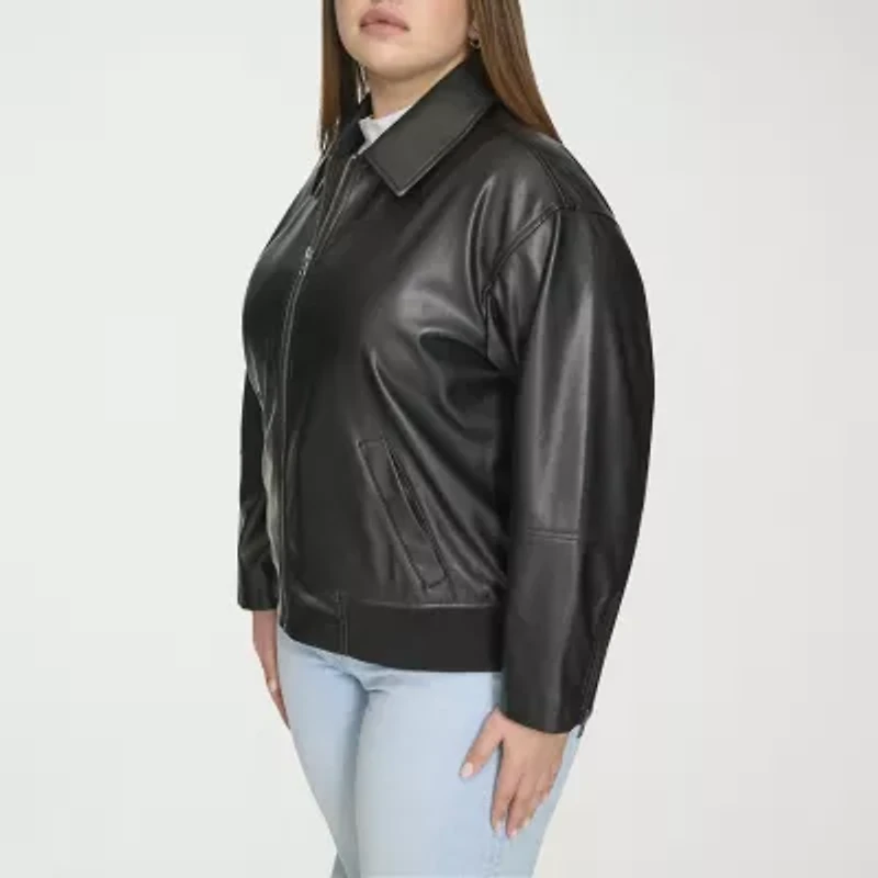 Levi's Womens Faux Leather Midweight Plus Bomber Jacket