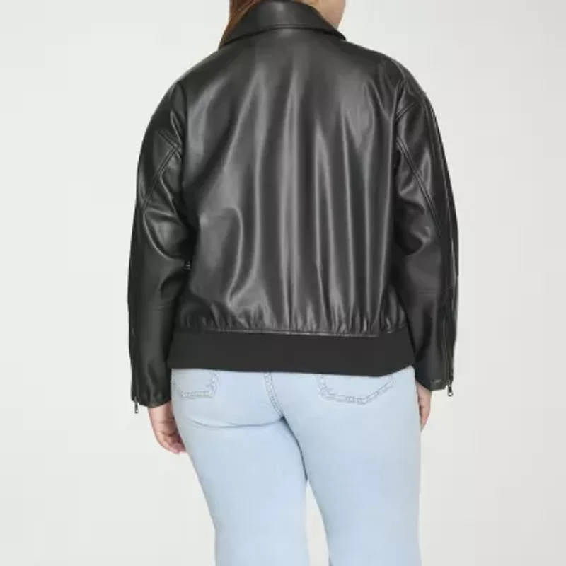 Levi's Womens Faux Leather Midweight Plus Bomber Jacket