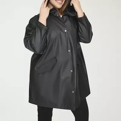 Levi's Womens Hooded Wind Resistant Water Midweight Plus Raincoat
