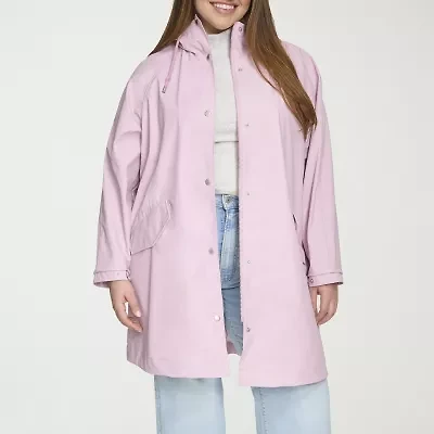 Levi's® Womens Plus Hooded Water Resistant Midweight Raincoat