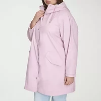 Levi's® Womens Plus Hooded Water Resistant Midweight Raincoat