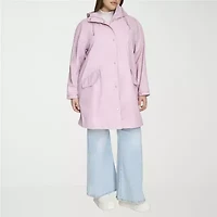 Levi's® Womens Plus Hooded Water Resistant Midweight Raincoat