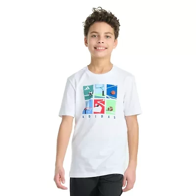 adidas Big Kid Boys Crew Neck Short Sleeve Regular Fit Graphic T-Shirt