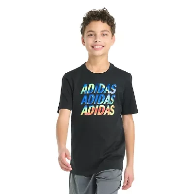 adidas Big Kid Boys Crew Neck Short Sleeve Regular Fit Graphic T-Shirt
