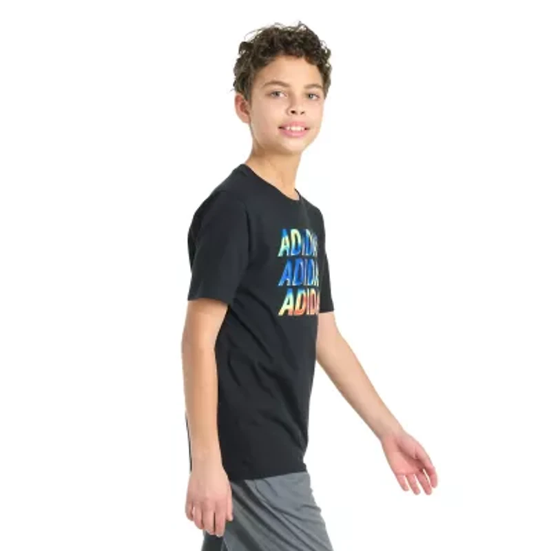 adidas Big Kid Boys Crew Neck Short Sleeve Regular Fit Graphic T-Shirt