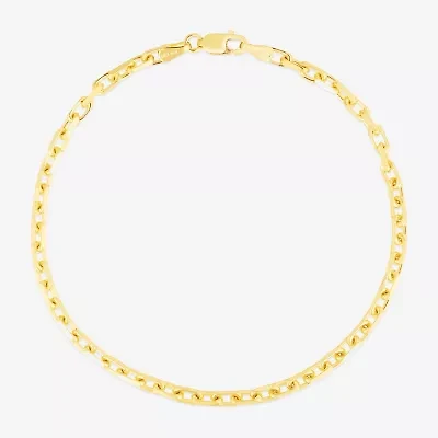 Mens 14K Gold 7.25 Inch Solid Link Chain Bracelet