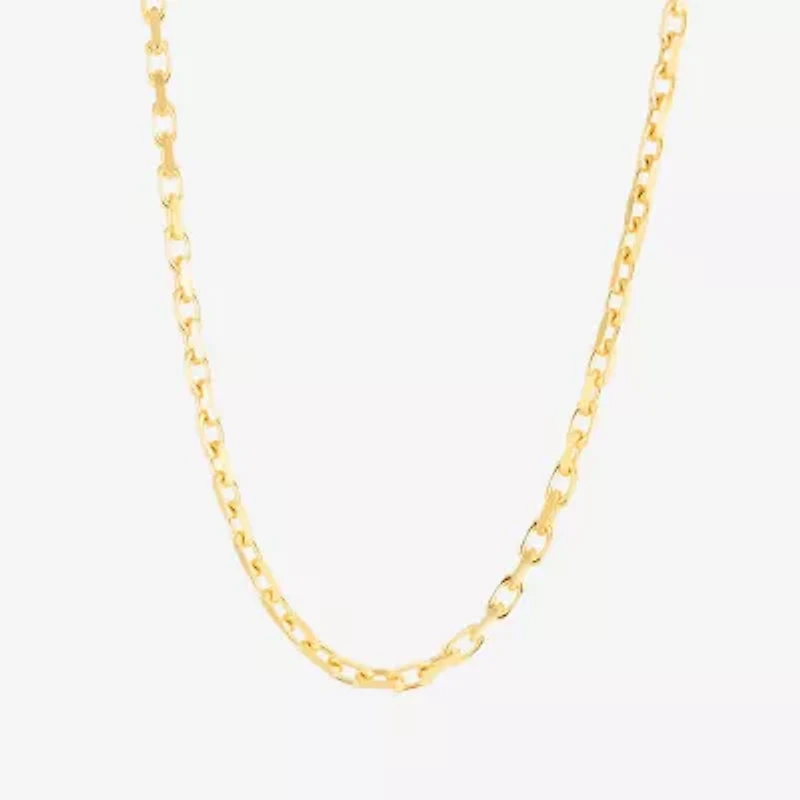 Mens 14K Gold 7.25 Inch Solid Link Chain Bracelet
