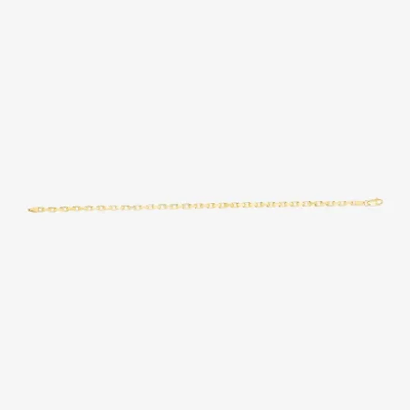 Mens 14K Gold 7.25 Inch Solid Link Chain Bracelet