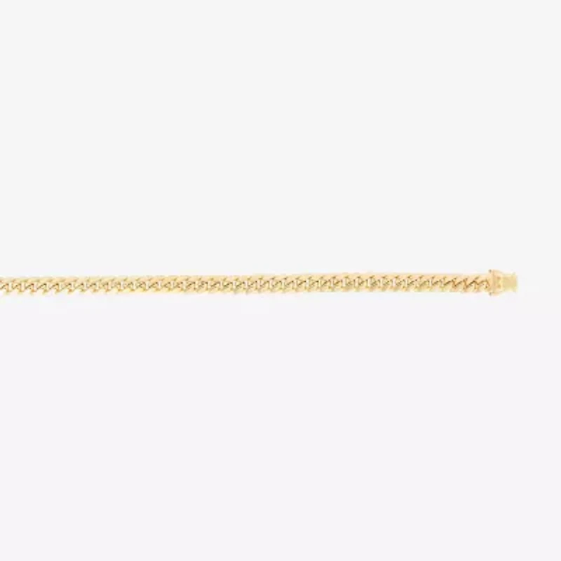 Mens 14K Gold 8 1/2 Inch Hollow Cuban Chain Bracelet
