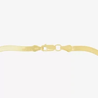 Womens 14K Gold 16 Inch Herringbone Chain Necklace