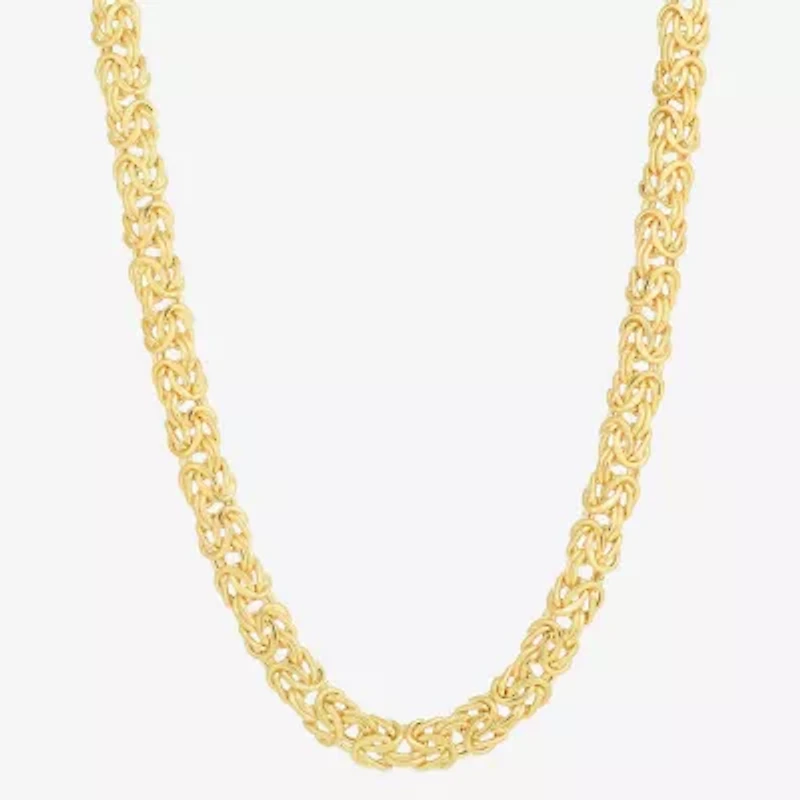 Mens 14K Gold 18 Inch Byzantine Chain Necklace