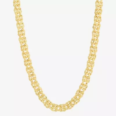 Mens 14K Gold 18 Inch Byzantine Chain Necklace
