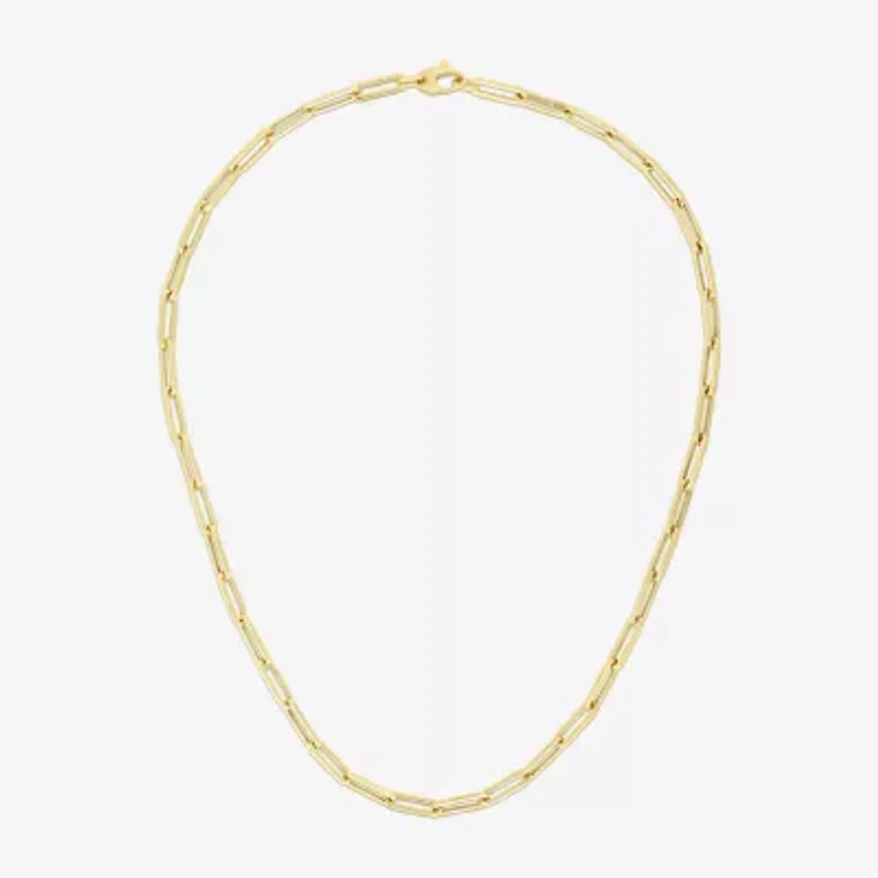 Unisex Adult 14K Gold 18 Inch Paperclip Chain Necklace