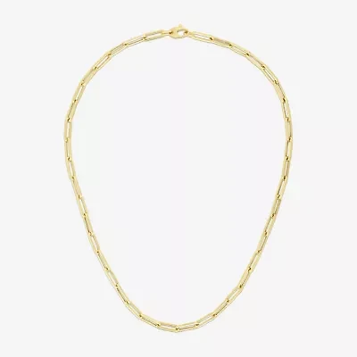 Unisex Adult 14K Gold 18 Inch Paperclip Chain Necklace