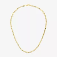 Unisex Adult 14K Gold 18 Inch Paperclip Chain Necklace