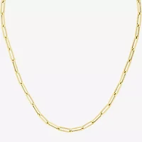 Unisex Adult 14K Gold 18 Inch Paperclip Chain Necklace