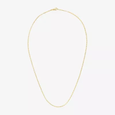 Womens 14K Gold 16 Inch Paperclip Chain Necklace