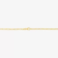 Womens 14K Gold 16 Inch Paperclip Chain Necklace