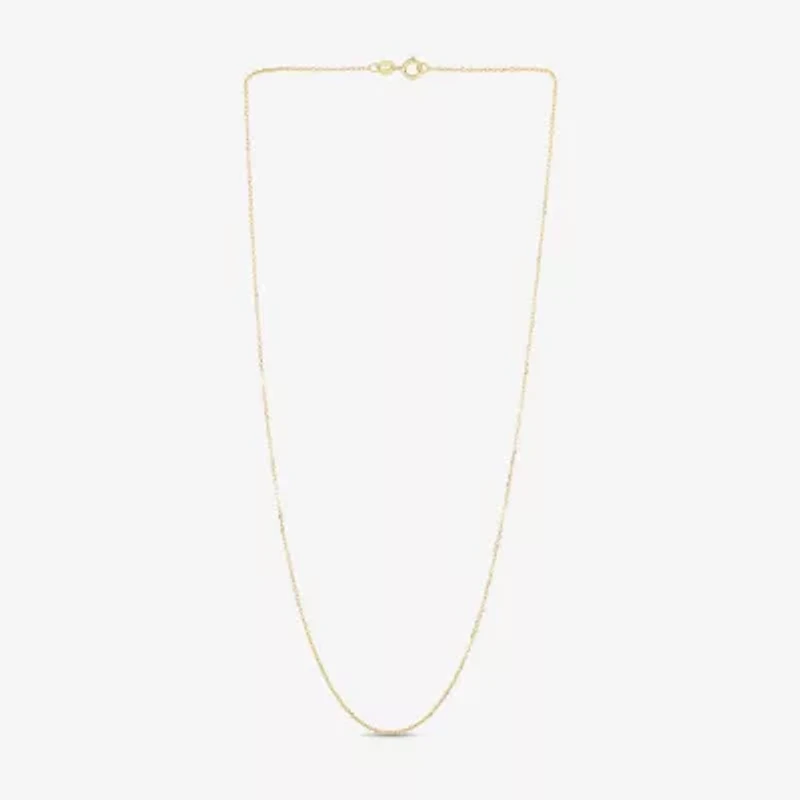 Womens 14K Gold 18 Inch Cable Chain Necklace