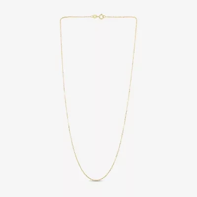 Womens 14K Gold 18 Inch Cable Chain Necklace