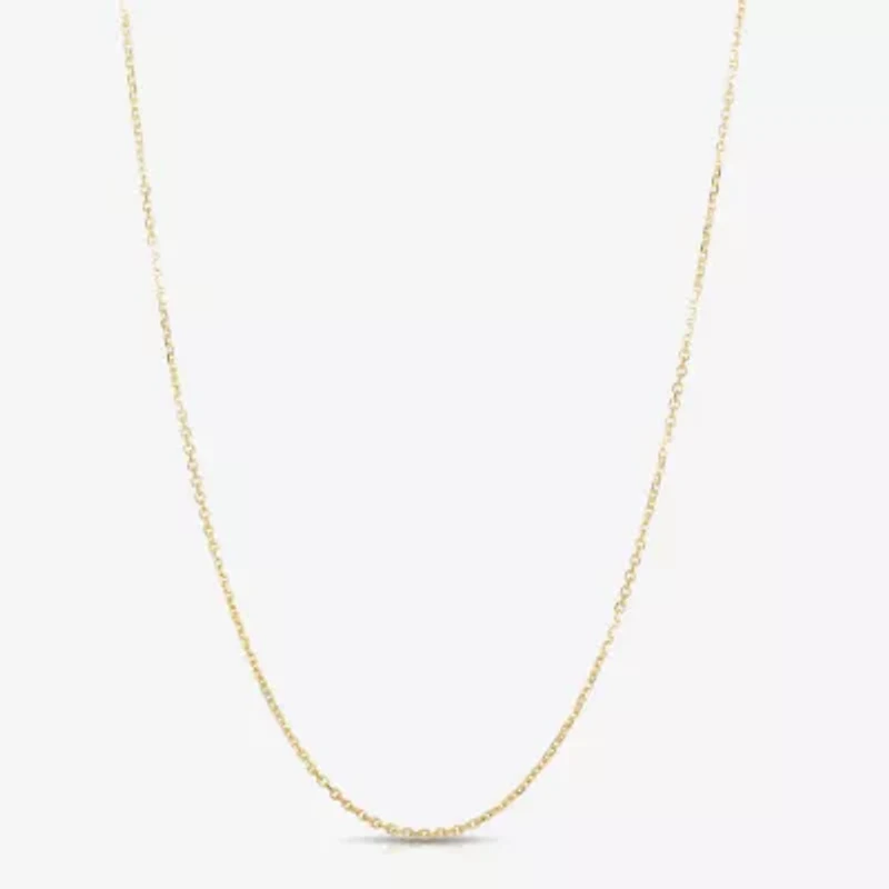 Womens 14K Gold 18 Inch Cable Chain Necklace