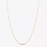 Womens 14K Gold 18 Inch Cable Chain Necklace