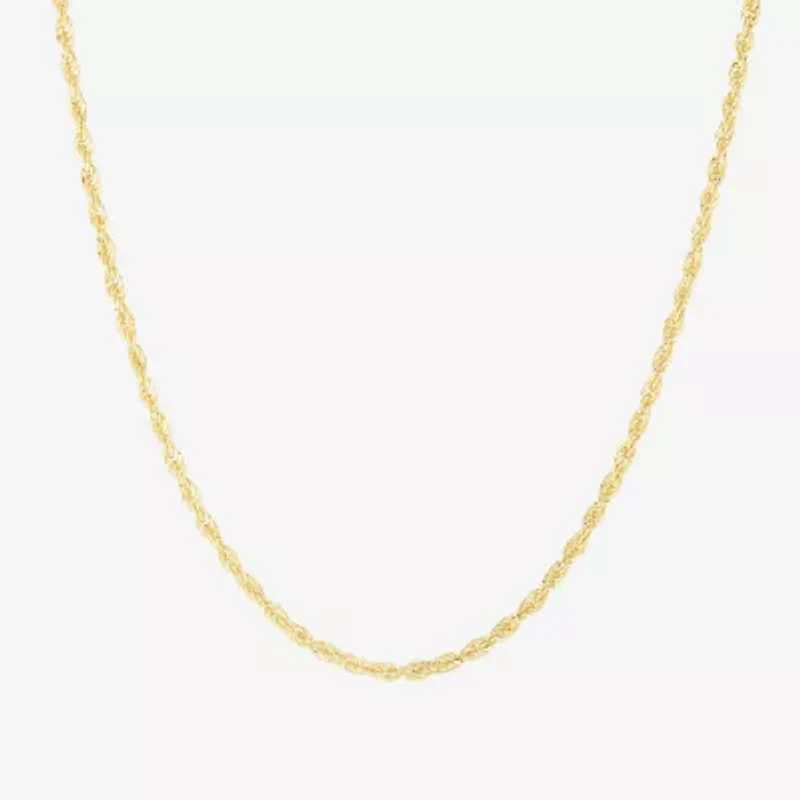 Mens 14K Gold 24 Inch Rope Chain Necklace